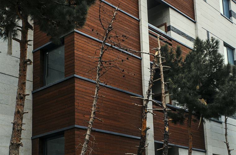 نمای چوبی ساختمان با چوب ترمووود | اجرا نما چوب ترمووود | نما ترمو در حکیمیه تهران | ترمووود در تهران